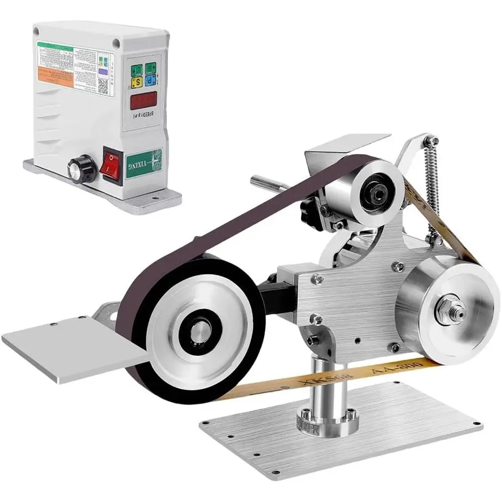 

Ленточно-шлифовальный станок 1 x 30 дюймов с шлифовальными лентами зернистостью 60/800, настольный полировальный станок - 550 Вт, 110 В (склад в США)