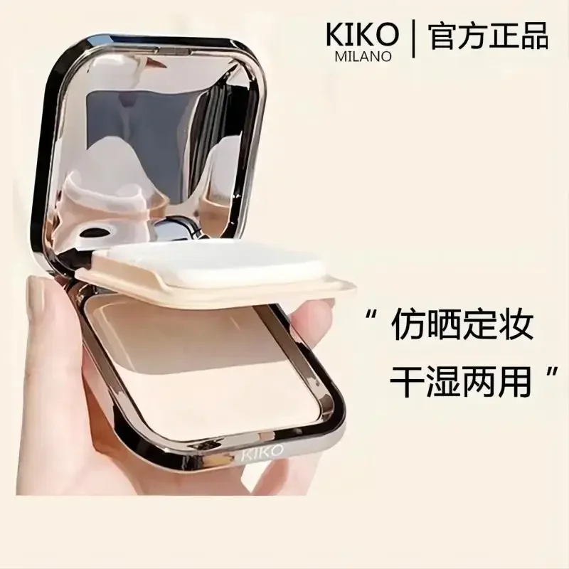 Original KIKO Dry or Wet Dual-use Pressed Powder Setting Powder Concealer Oil Control Long-Lasting Sunscreen Makeup Cosmetics