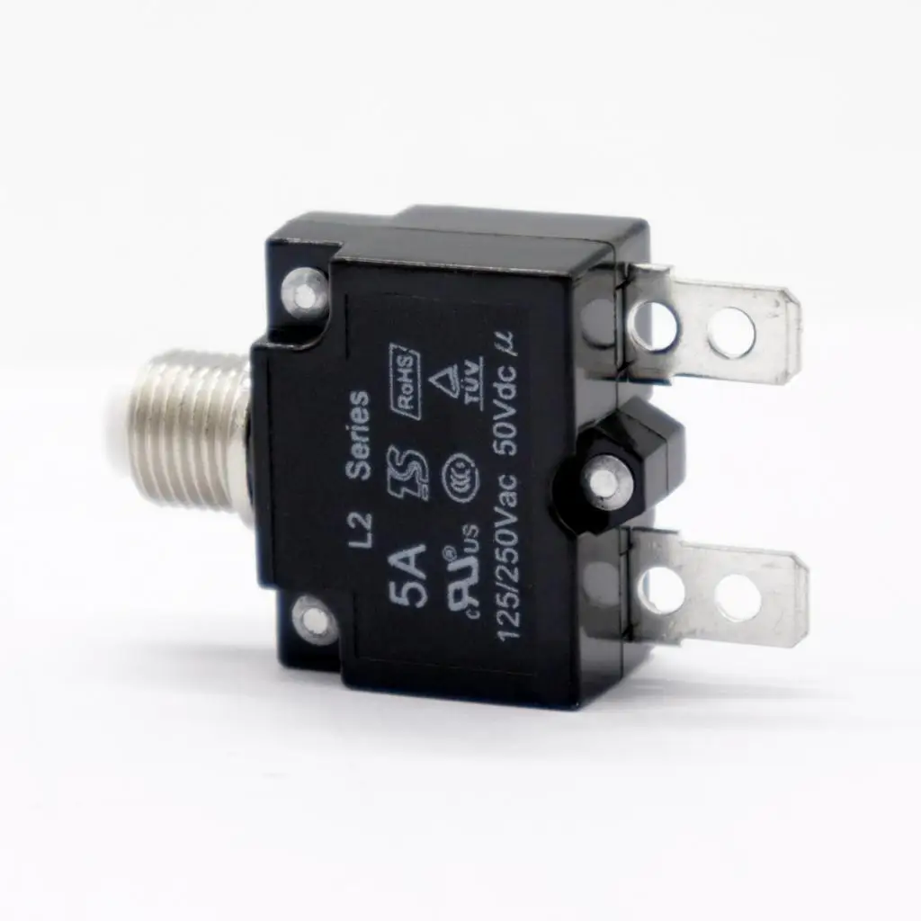 Electrical Wood Overload Protector Manual Reset Button Thermal Circuit Breaker with Waterproof Cover for Car Boat