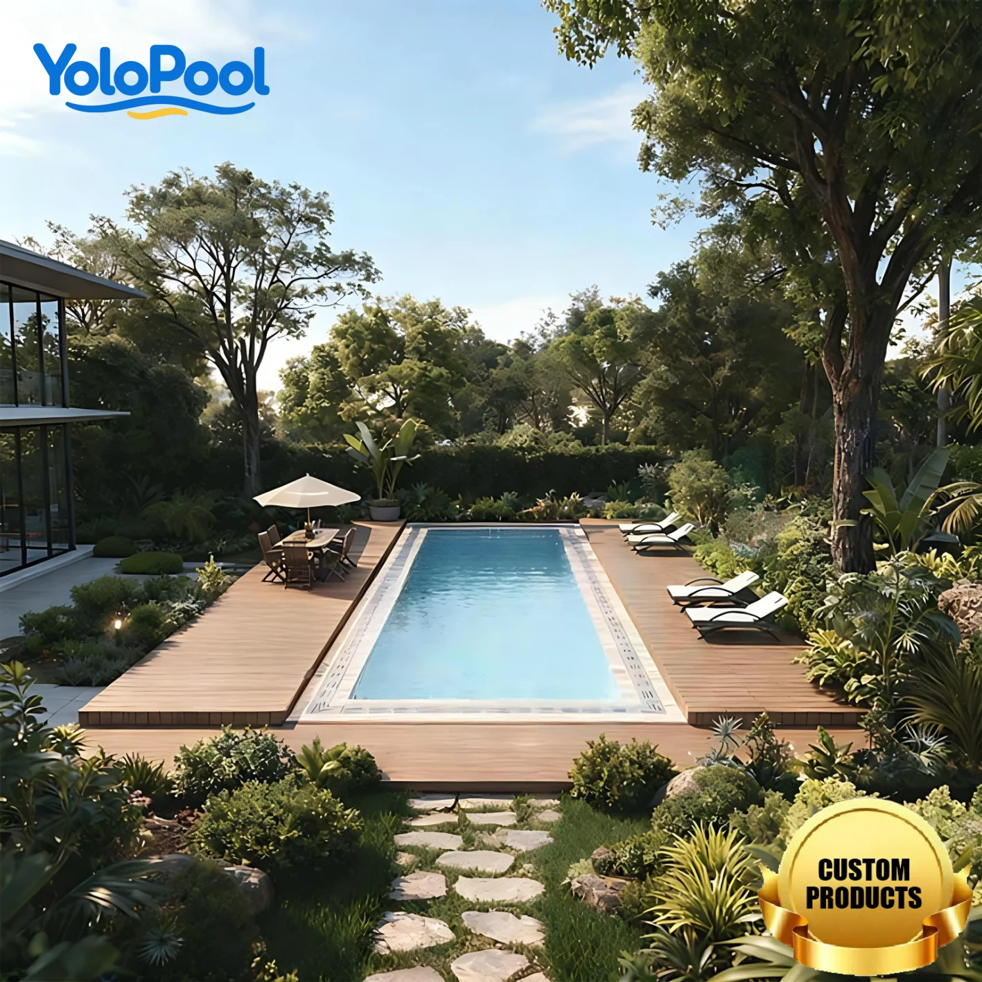 Factory Customized Heavy-Duty WPC Decking Stainless Steel Swimming Pool Safety Cover-Easy Install 2 Year Warranty Bulk