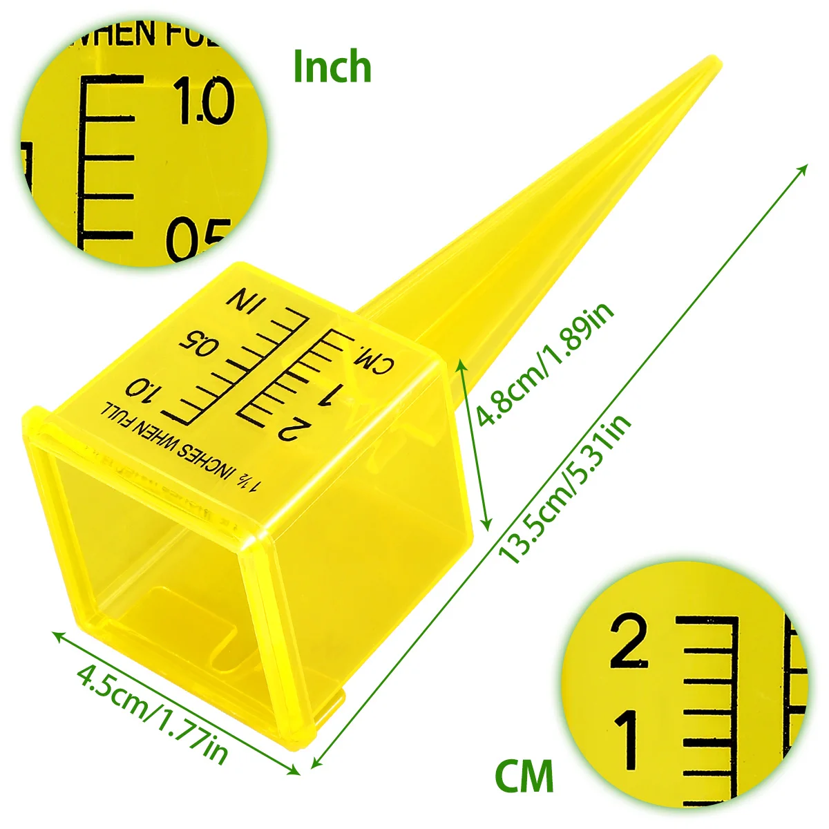 10 sztuk trwały plastikowy zraszacz jasny żółty przezroczysty miernik deszczu miernik wody ogrodowej zewnętrzne narzędzie do pomiaru wody