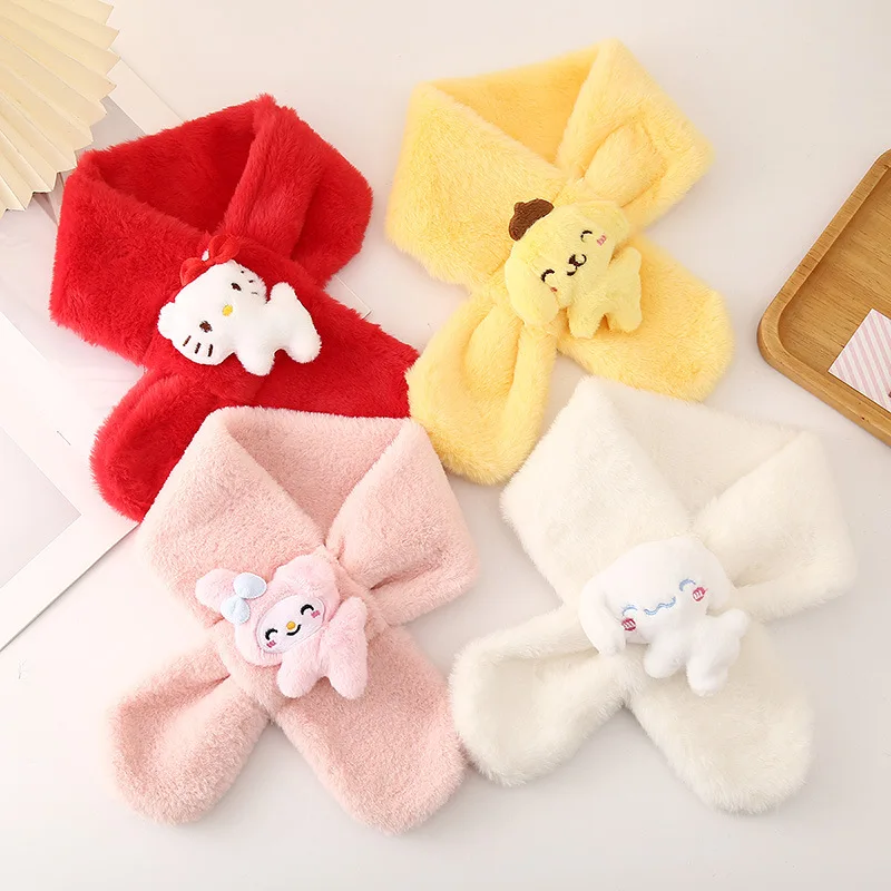 

Детский шарф Miniso, осенне-зимний модный теплый шарф Sanrio, морозостойкий плюс бархатный утолщенный защитный чехол для шеи