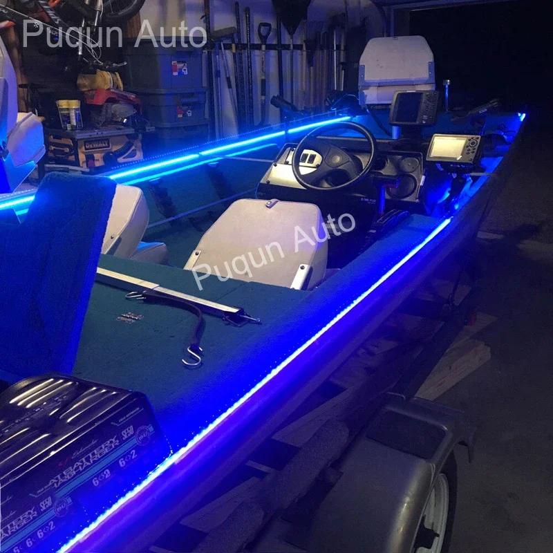 Kit Strip LED untuk Karavan Kayak Kapal Pesiar Perahu Laut Dek Laut Aksen Pencahayaan Interior Tahan Air 12V Busur Trailer Lampu Ponton