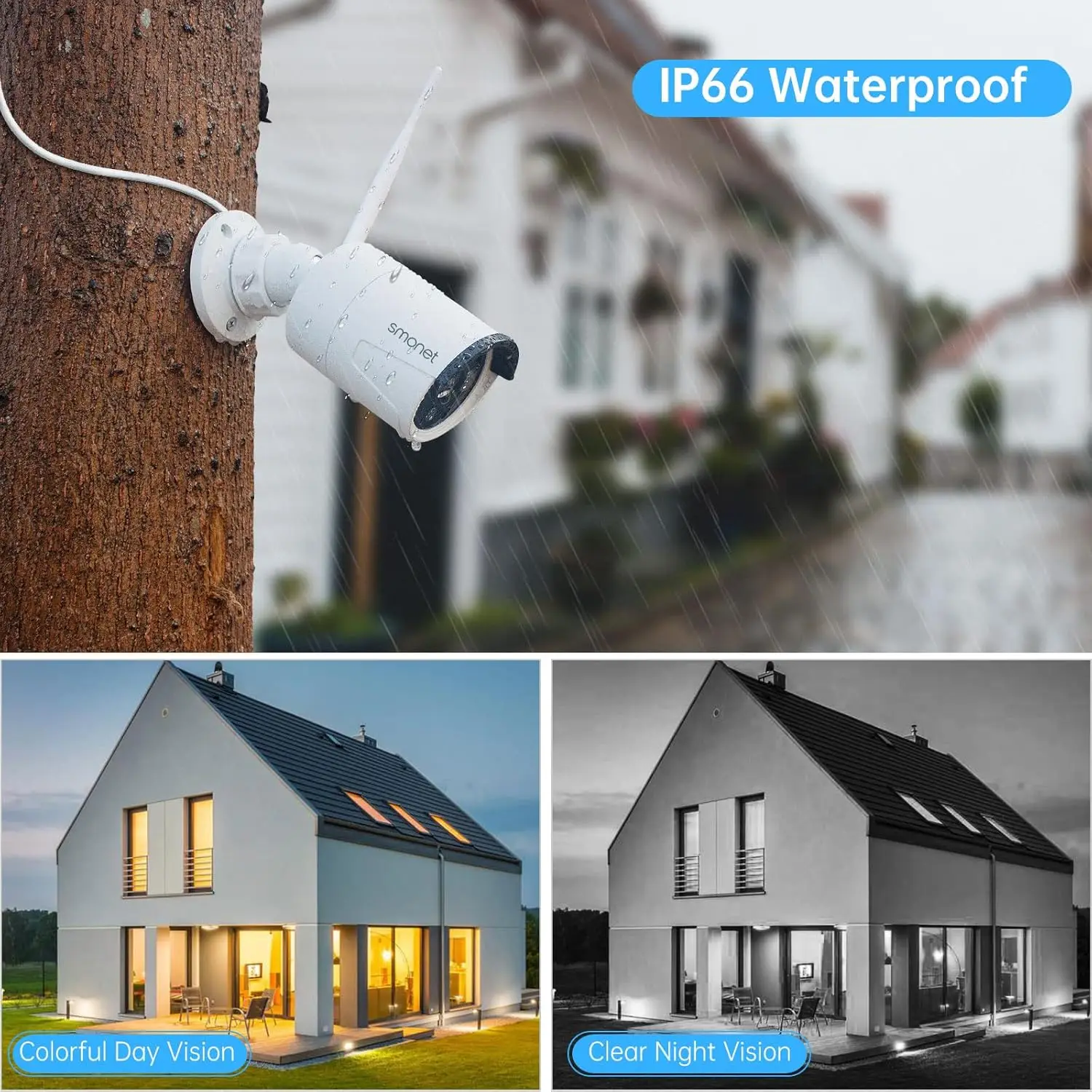 [5MP HD,Audio] SMONET WiFi Security Camera System,3TB Hard Drive,8CH Home Surveillance DVR Kits,8 Packs Outdoor Indoor IP Camera