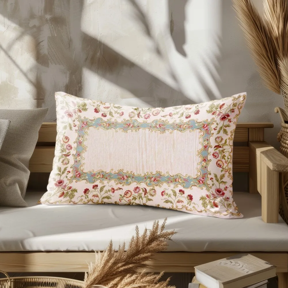 Home Decor Vintage Floral Patterned Pillowcases Suitable For Sofa Bedroom Car Pillow Cover Cushion Rectangular Back Cushion