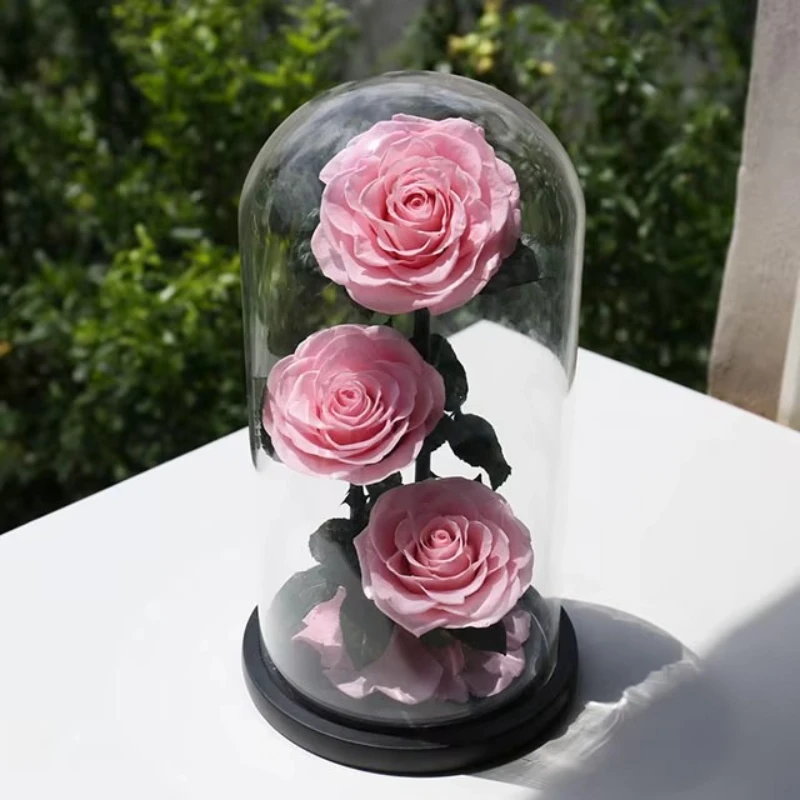 

Valentine's Day Gifts Wedding Souvenirs Gifts Handmade Eternal Flowers Glass Dome Natural Preserved Roses