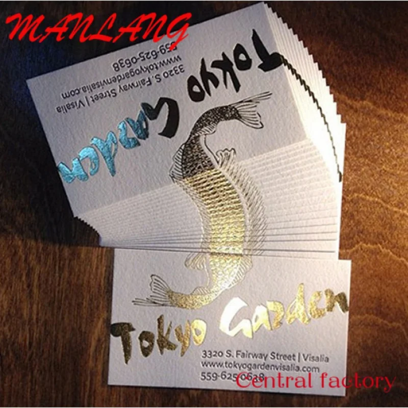 

Custom Gold foil spot uv embossed business card, letterpress business card