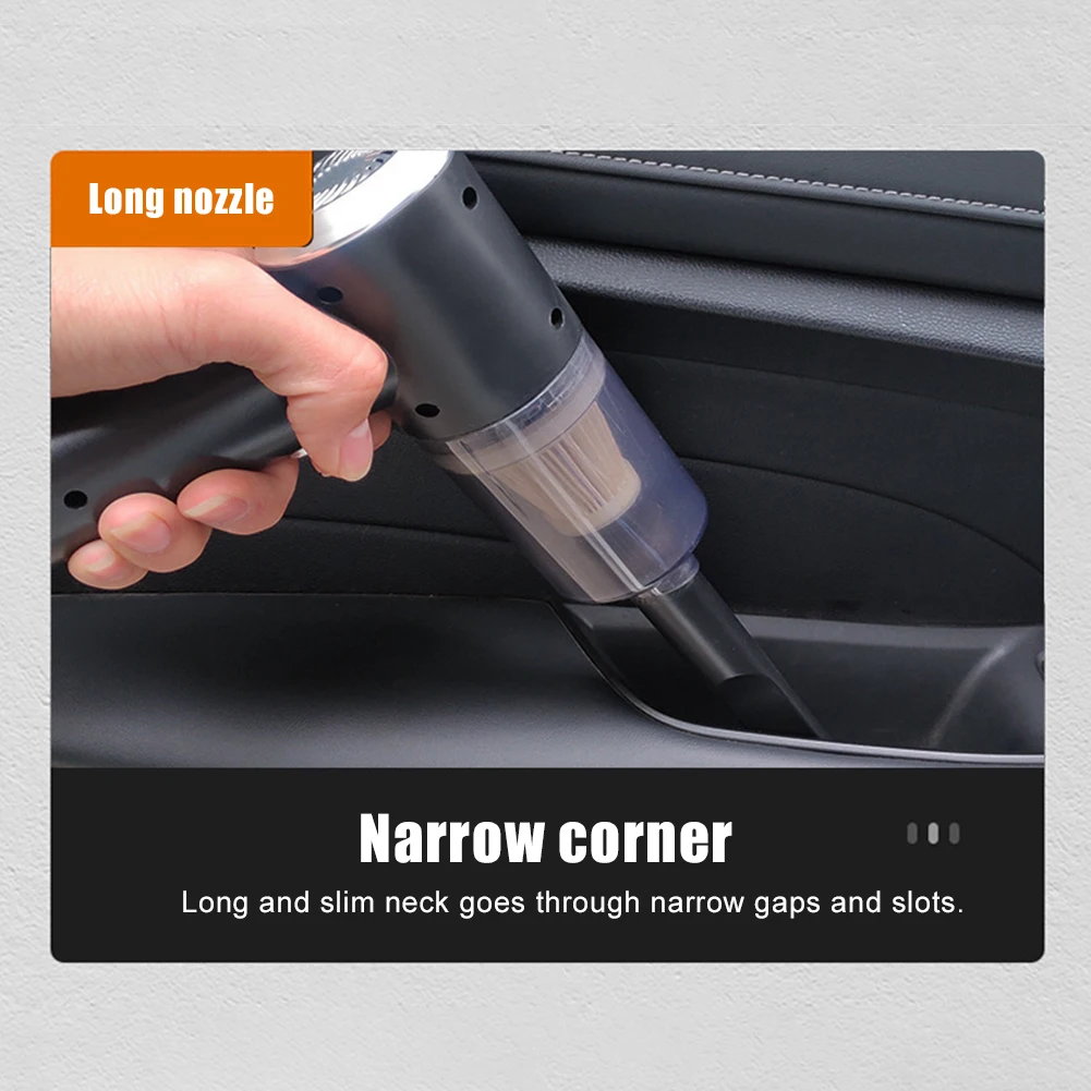 120W Wireless Car Vacuum Cleaner Rechargeable 6000PA Portable Handheld Vacuum Washable Filter with LED Light for Car Home Office