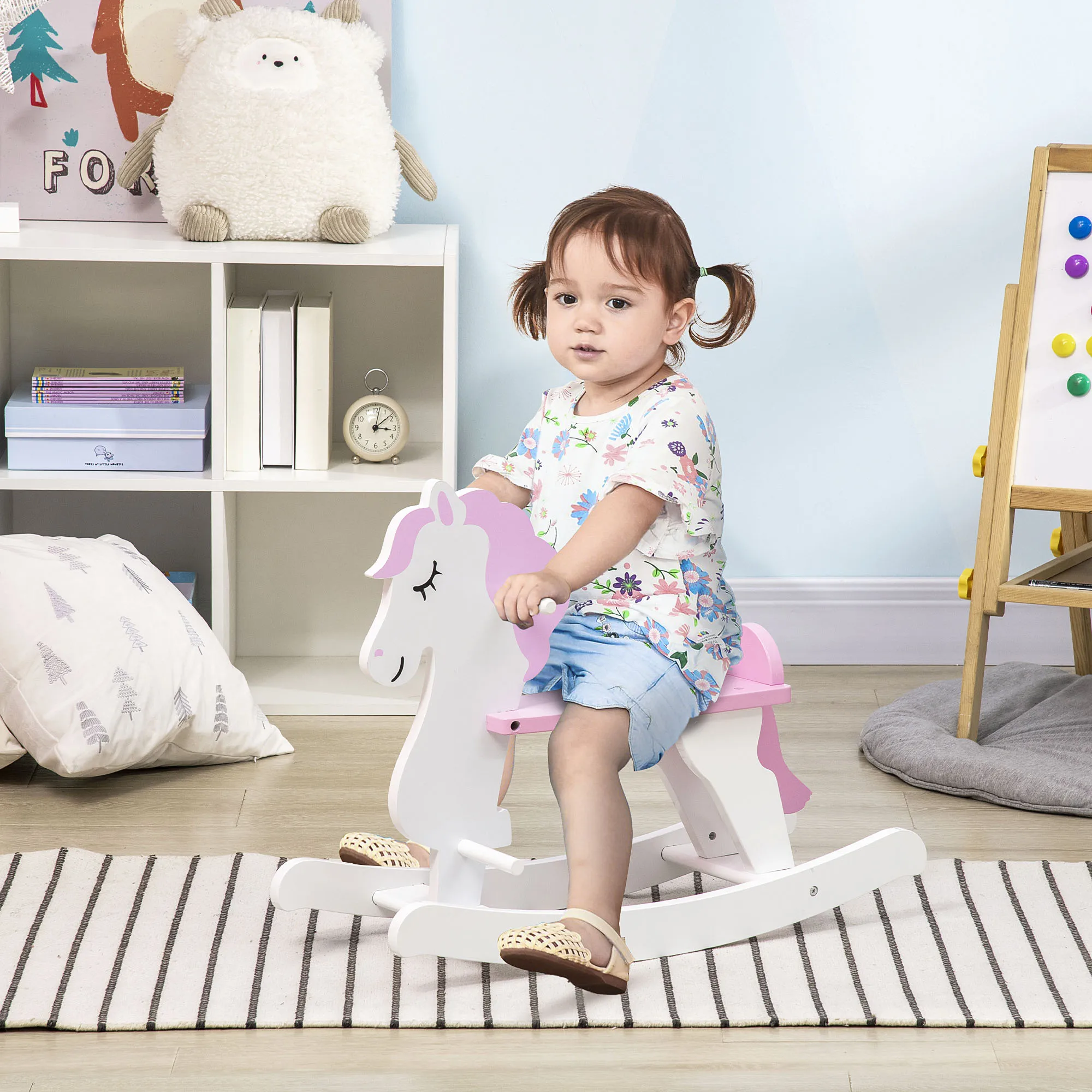 HOMCOM Caballito Balancín para Niños de 1-3 Años con Pedales 68x27x46,5 cm