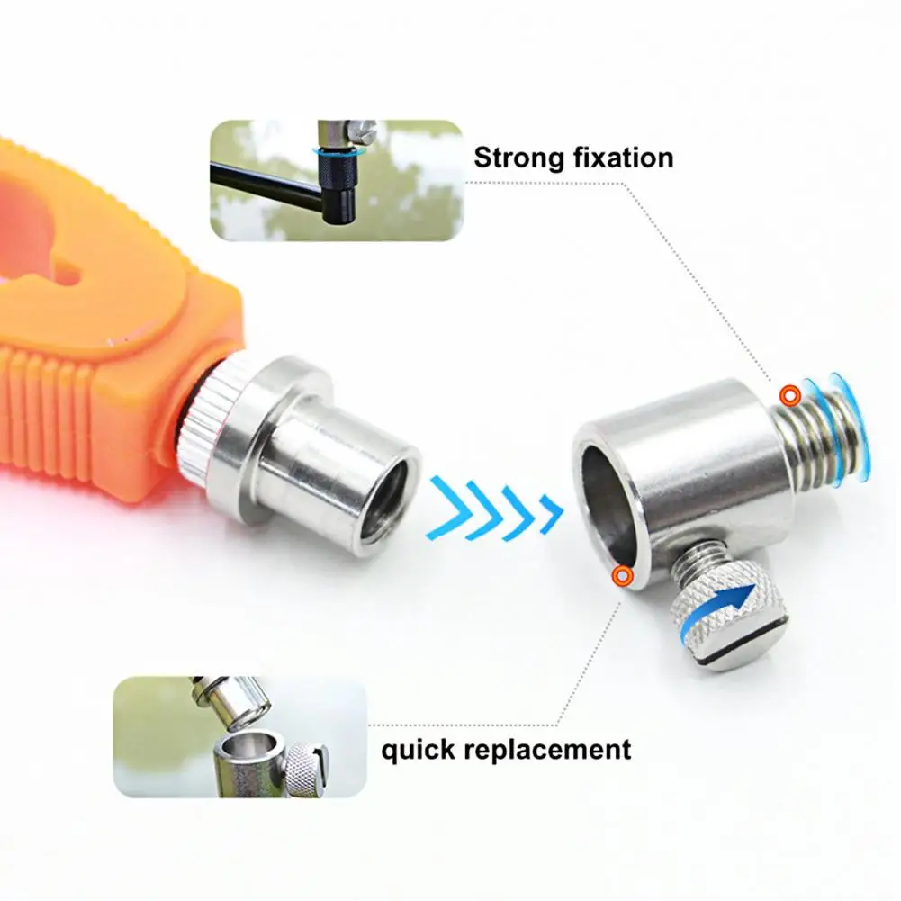 Adaptador de suporte de vara de pesca, aço inoxidável, rosca de 3/8 polegadas, suporte para vara de pesca, conector, acessórios de pesca de carpa