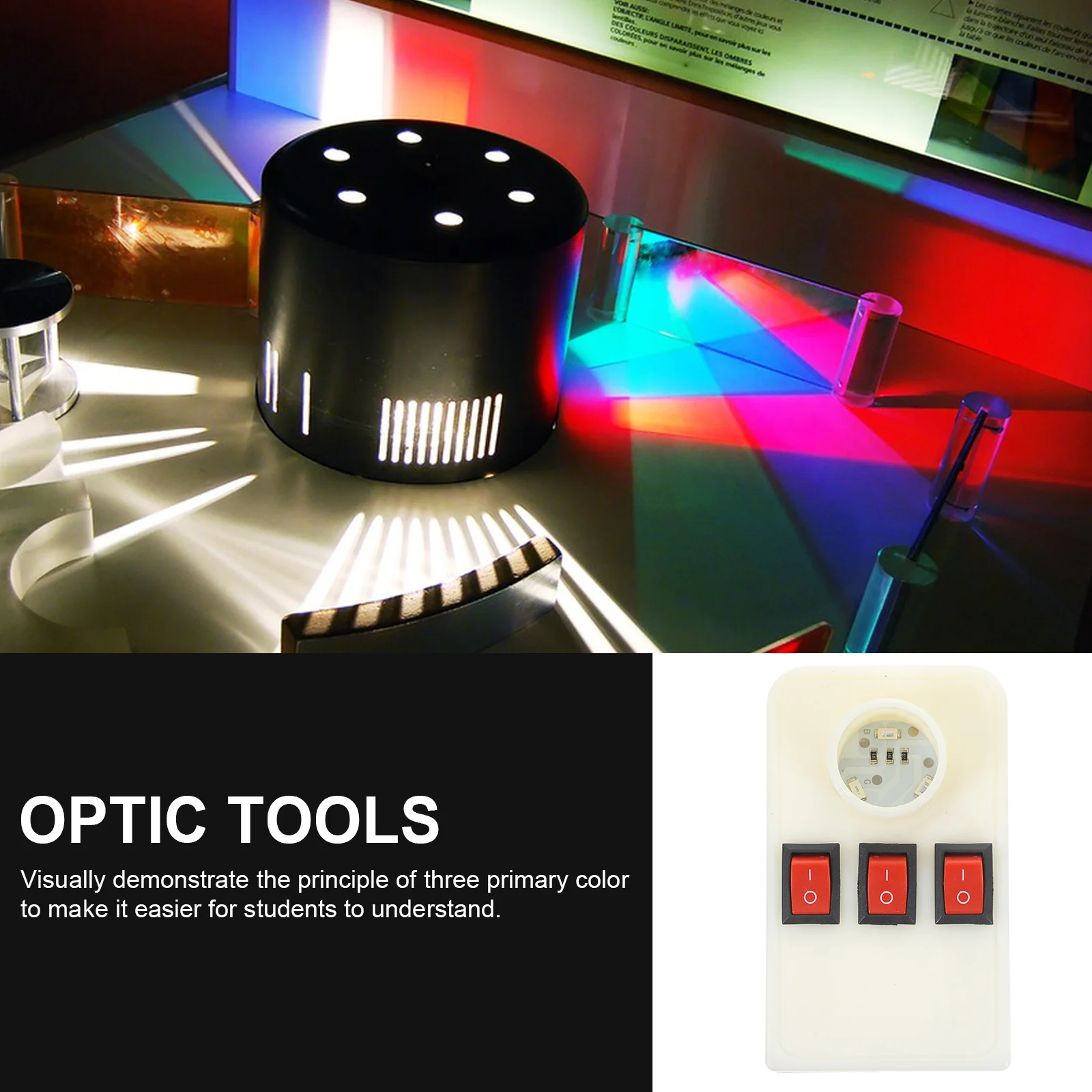 

1Pcs Optical Experimental Tools Portable Science Teaching Apparatus Three Primary Colors Light Sources Physics Laboratory