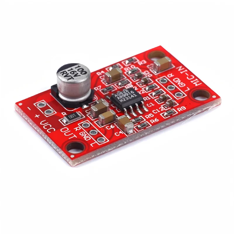 AD828 Stereo Moving-Coil Microphone Preamp Board - Amplification Module