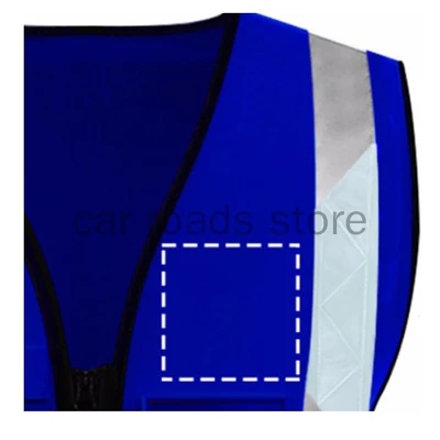 Sapphire Blue Flame Retardant Reflect Custom Personalize Surveyor Logo Print Safety Vest For Construction With Pocket