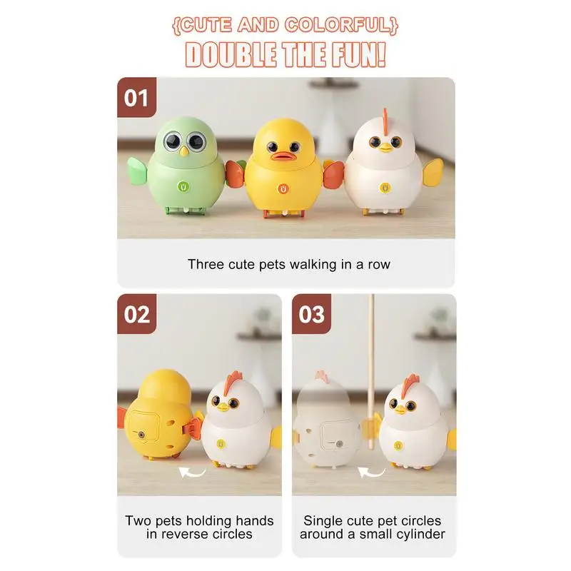 6 ชิ้นน่ารักแกว่ง Chick ของเล่นแม่เหล็กไฟฟ้าเดินสัตว์ Chick ของเล่นตลกก่อนวัยเรียนกิจกรรมการศึกษาเด็กเดินทางเกม
