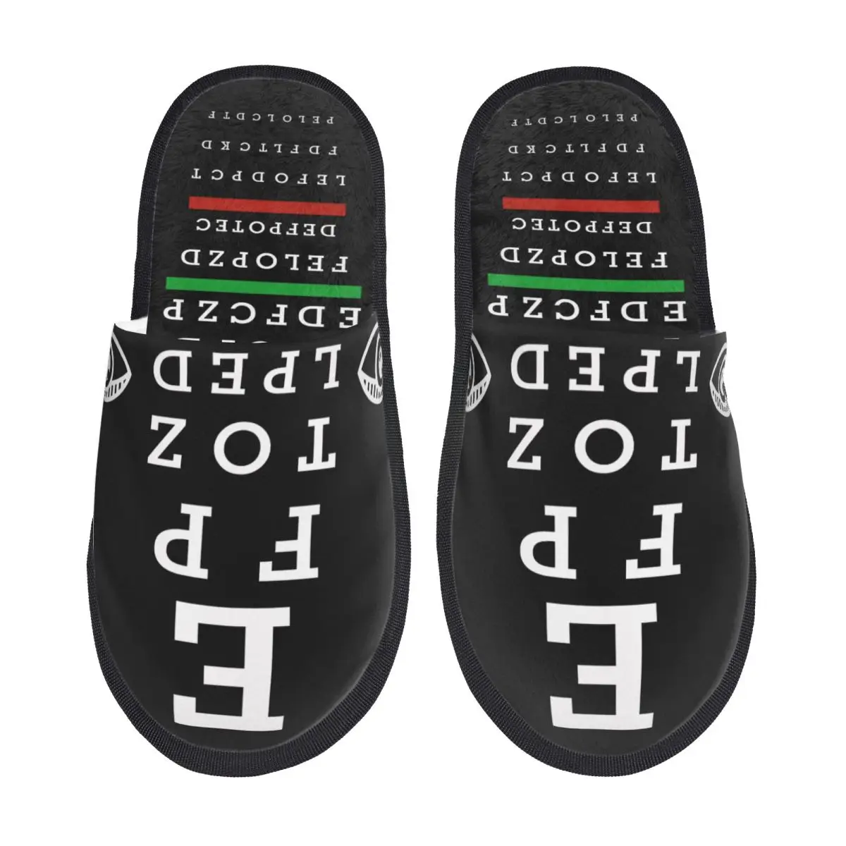 Custom Funny Ophthalmologist Snellen Eye Chart Memory Foam Slippers Women Comfy Warm House Slippers