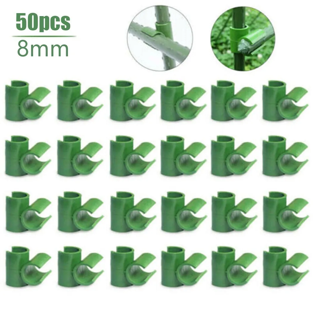 

50PCS Plant Supports Fixed Cross Clip Gardening Plant Grafting Stake Connector Clips Suitable For Plant Stakes 8/11/16/20mm