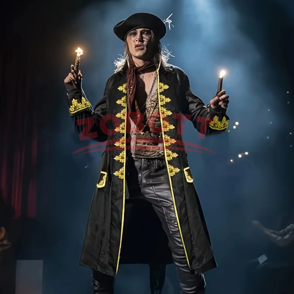 Pirate Cosplay Costumes Men's Vintage Long Sleeved Mid Length Jacket Coat Medieval Retro Windbreaker Halloween Party Clothing - view 2
