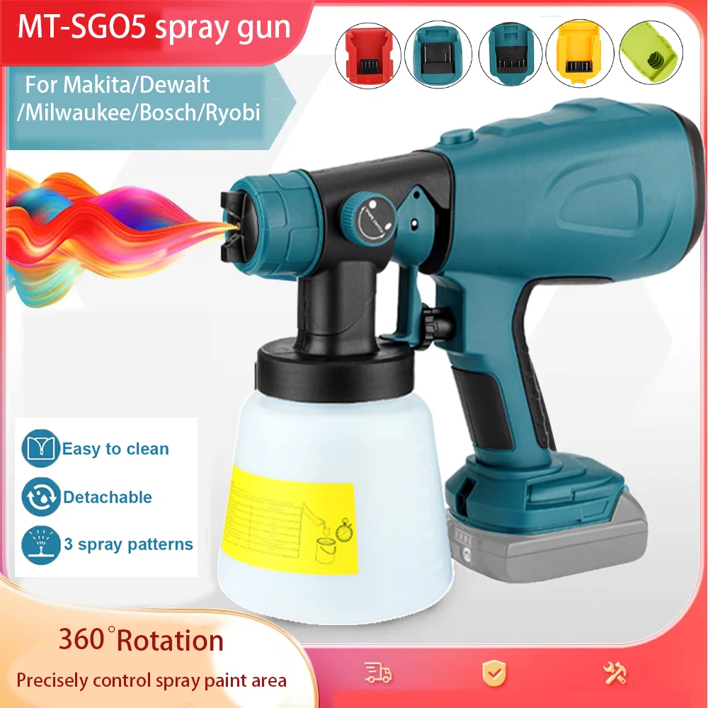 Painting Tool Electric Paint Sprayer Spray Gun Airbrush For Makita/Bosch/Dewalt/Milwaukee/Ryobi  18V Li-ion Battery