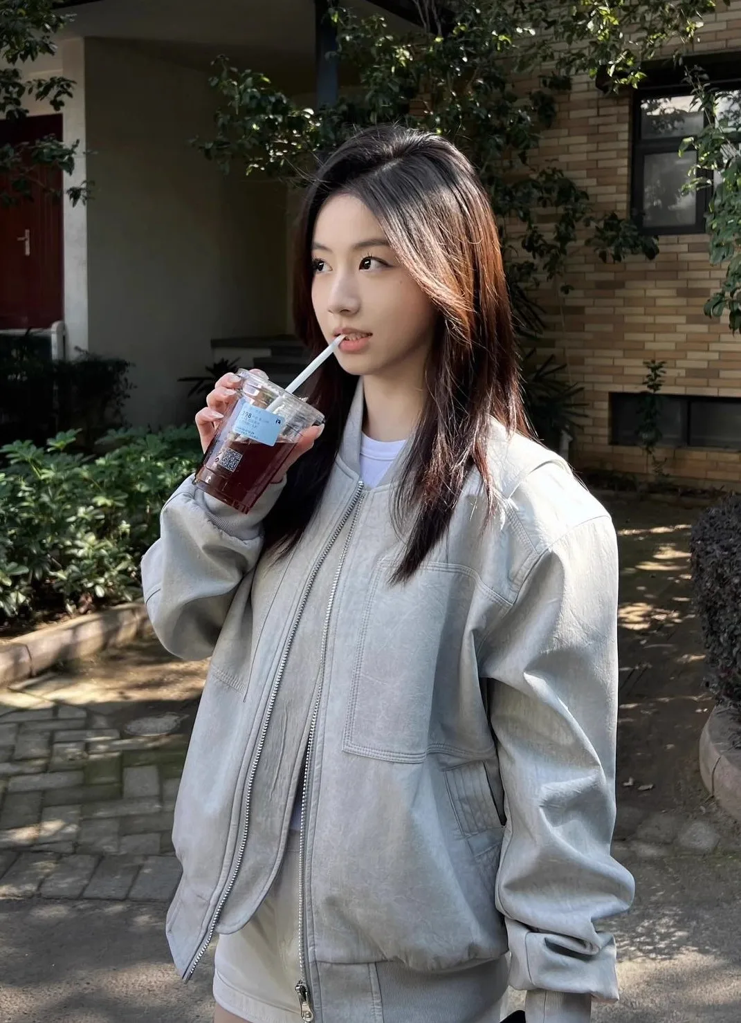 ボンバージャケット レディース ジャケット テックウェア 秋 スエード プリーツ ウエストバンド レースアップ スチームパンク レトロ 襟付き OL ニットウェア プレッピー アーティスティック