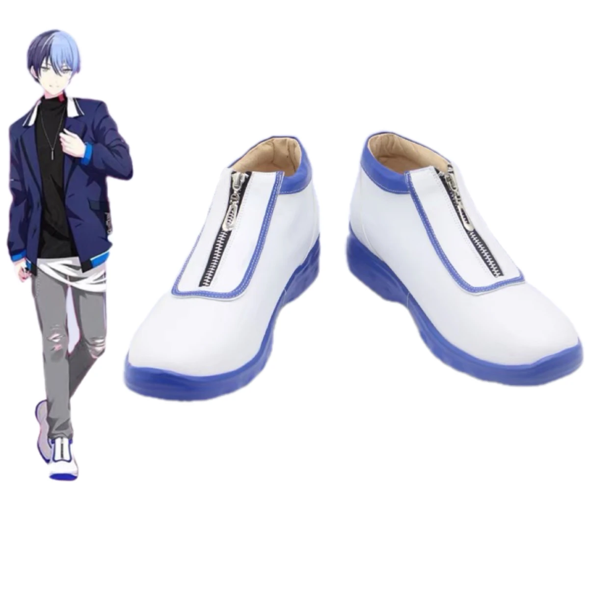 PJSK Aoyagi Toya Cosplay Shoes Halloween Carnival Boots PU Shoes Game Project Sekai Cosplay Props Custom Made