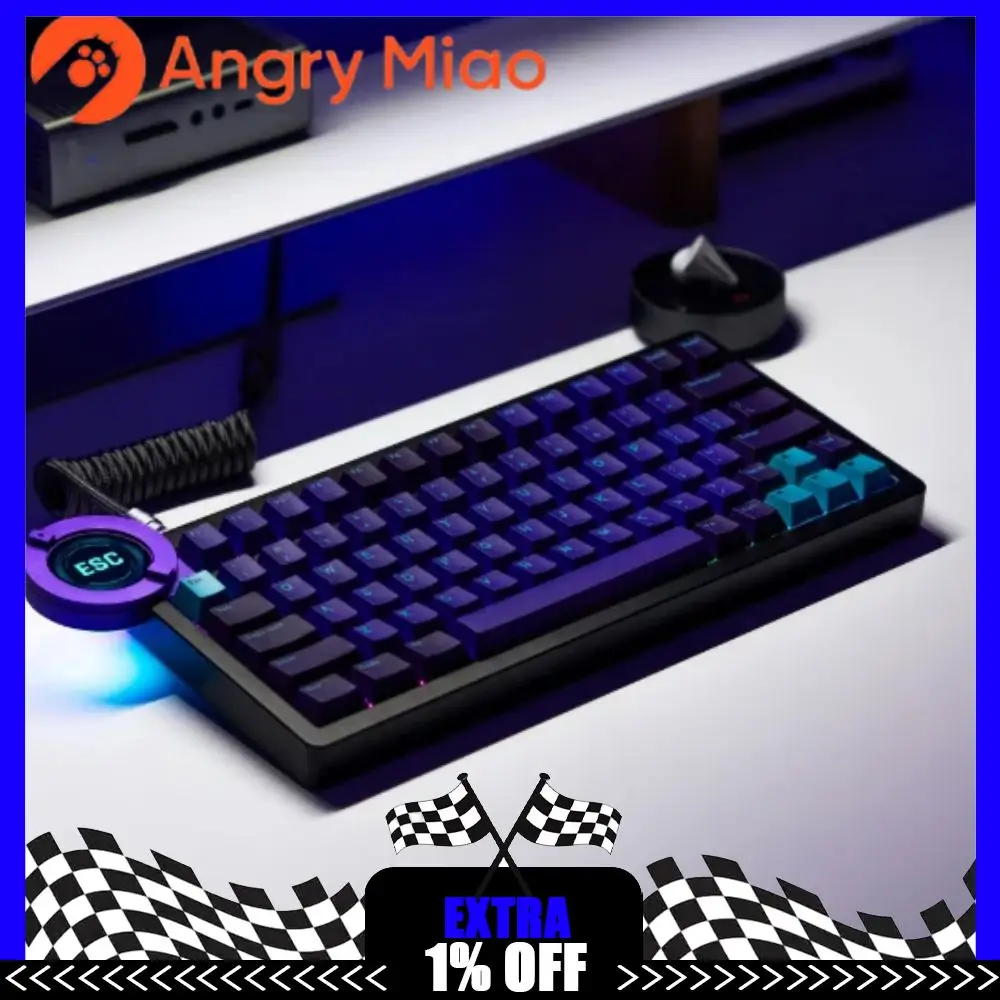 

Механическая клавиатура AngryMiao Battleye 74.5 RT с проводным магнитным переключателем, 8K RT 0.01, игровая клавиатура с экраном и регулятором, алюминиевый корпус, кастомизируемая.