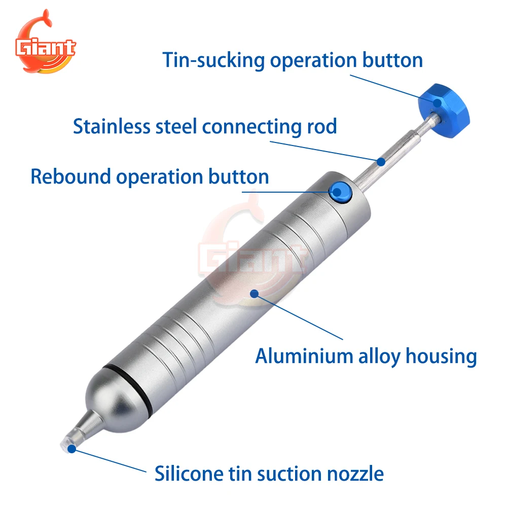 Portable Solder Sucker Manual Vacuum Solder Suction Pump Powerful Suction Tin Removal Vacuum Desoldering Welding Repair Tools