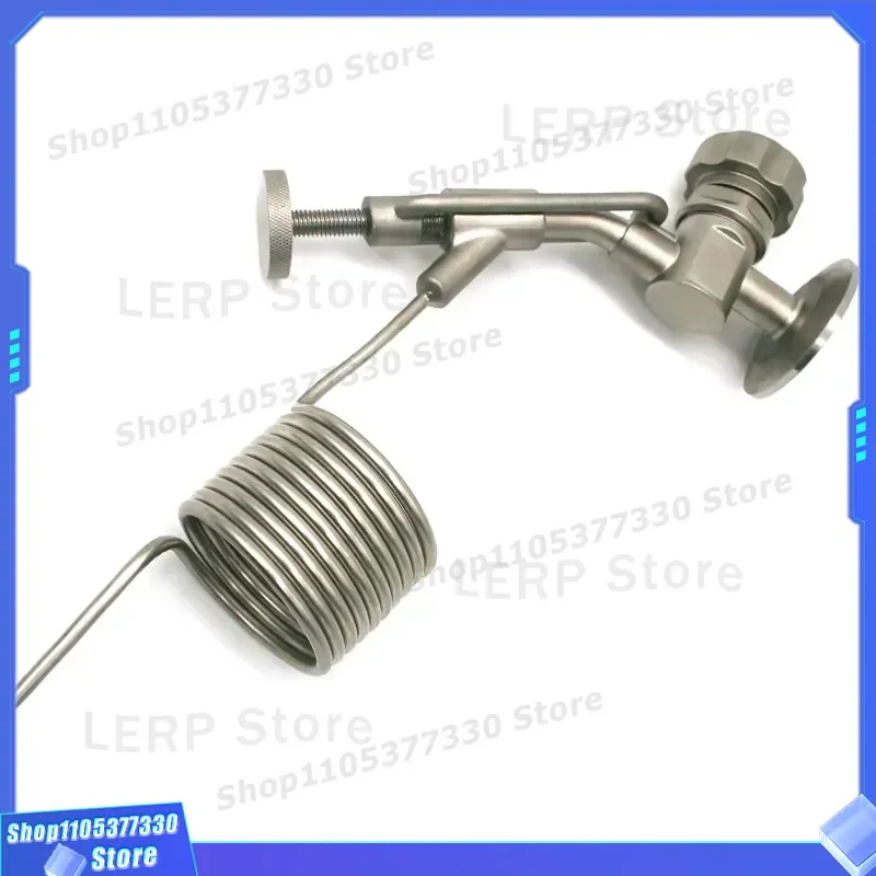 304 Stainless Steel Sanitary Sample Valve 1.5 Inch Three Clip Pigtail Cooling Coil for Beer Brewing Fermenter Accessories