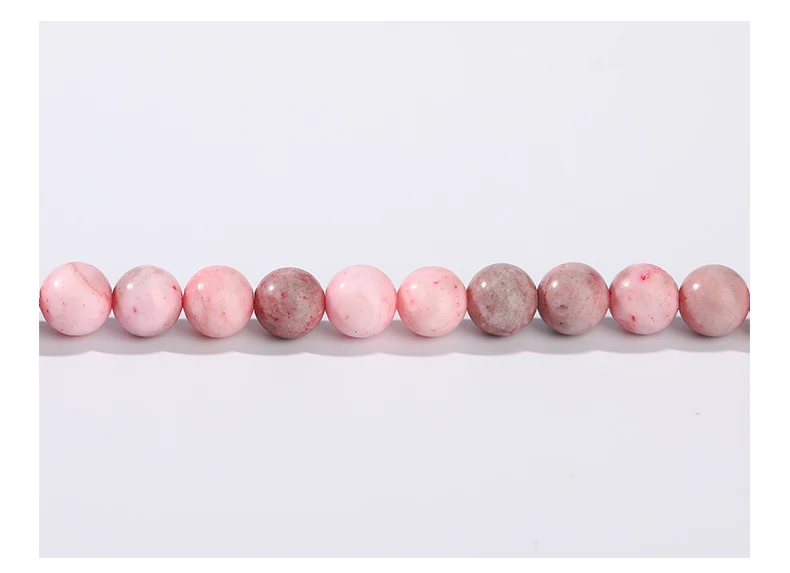 Naturstein Rosa Zebra Jaspis Perle 4 6 8 10 12mm Runde Lose Spacer Perle Für Schmuck Machen DIY Armbänder Halskette Zubehör – Detail 7