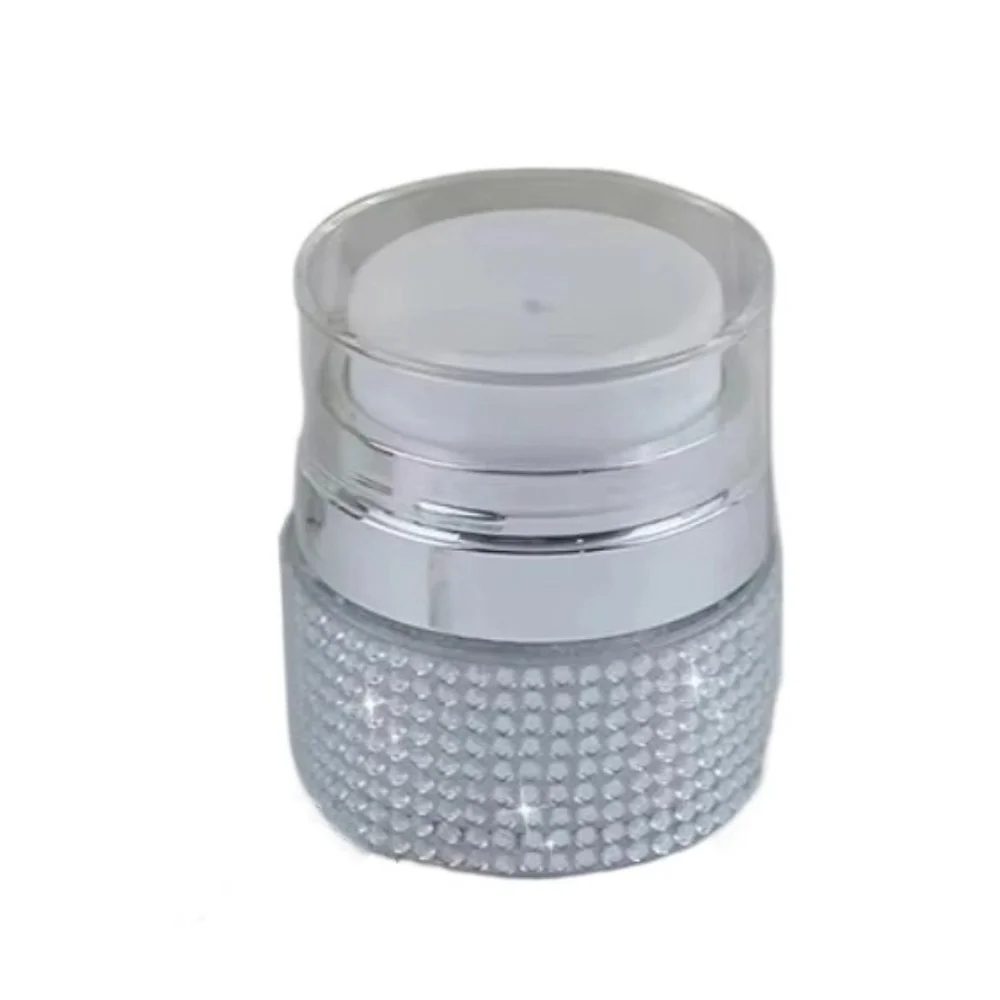

15ml Cosmetic Cream Bottle Vacuum Pump Empty Jar Cream Lotion Jar Press Type Luxury Rhinestone Face Cream Dispenser