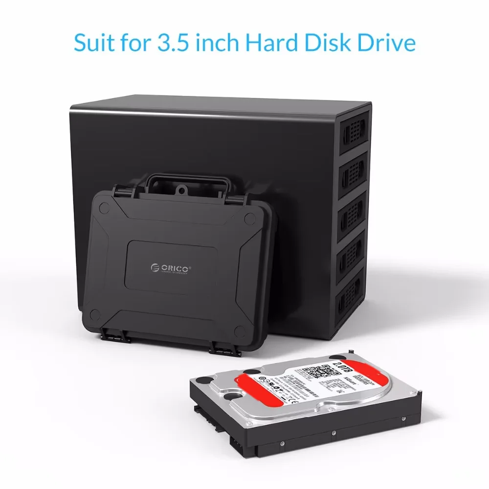 ORICO PHF-35 3.5 Inch HDD Protective Box Storage Case Water-proof Shock-proof Dust-proof Function Safety Label Design