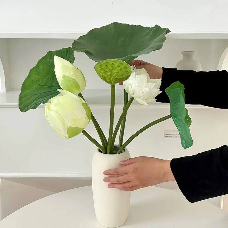 80cm Artificial Lotus Leaf Artificial Flower Ornaments Home Living Room Flower Arrangement Decoration