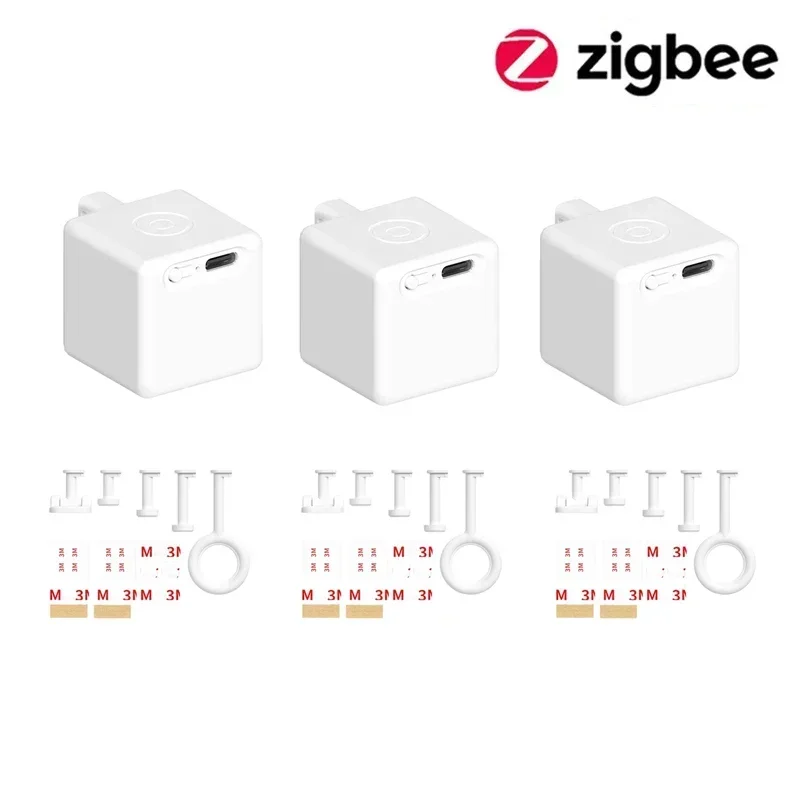 Tuya Zigbee 1/3 Stuks Smart Tpye-C Oplaadbare Touch Fingerbot Plus Robot Knop Pusher Arm Schakelaar Ondersteuning Alexa google Home Alice