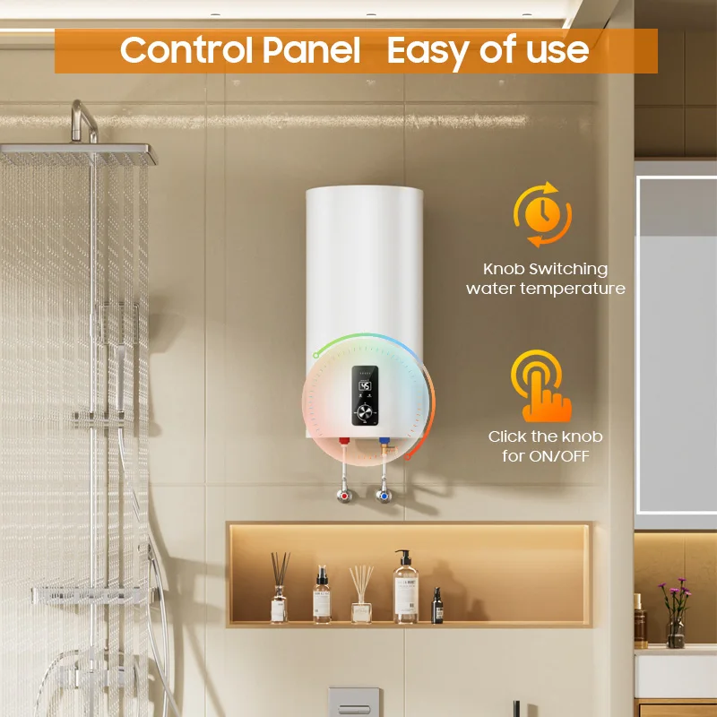 Manufacturer 30L-100L 1600W 220V Electric Shower Hot Water Heaters Wall Mounted Tank Boiler Storage for Household Bathroom Use