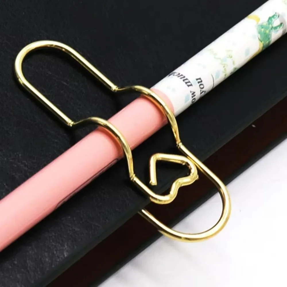 

Multi-functional Love Model Paper Clips Metal Heart Shape Pen Holder Ticket DIY Separator Pages Tags School Supplies Accessories