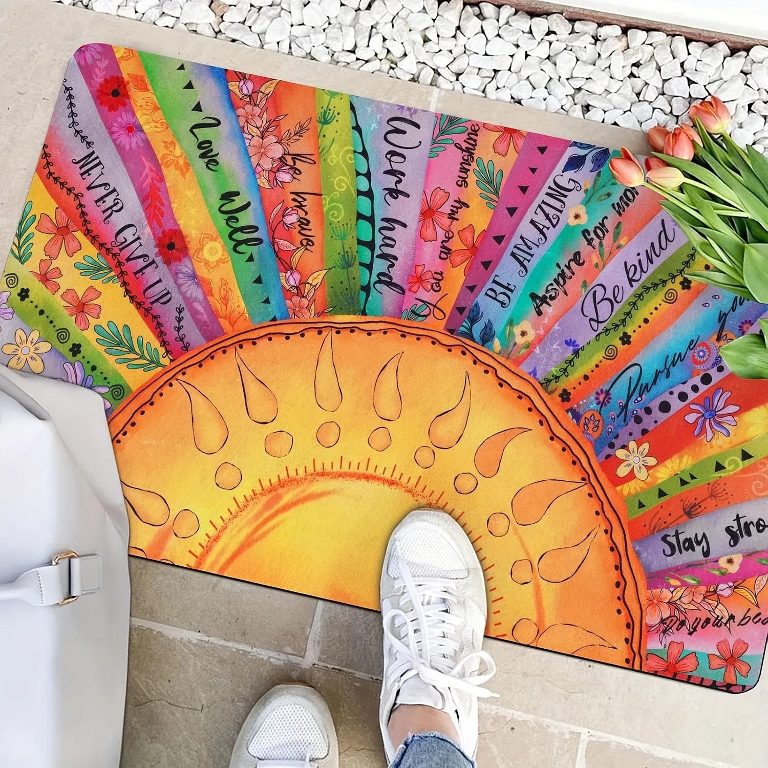 

1PC Sun Charactor pattern Door Mats Kitchen Rugs Non-Slip Pop design Bedroom Rugs Bath Mat Carpet for Home Sink Laundry Decor