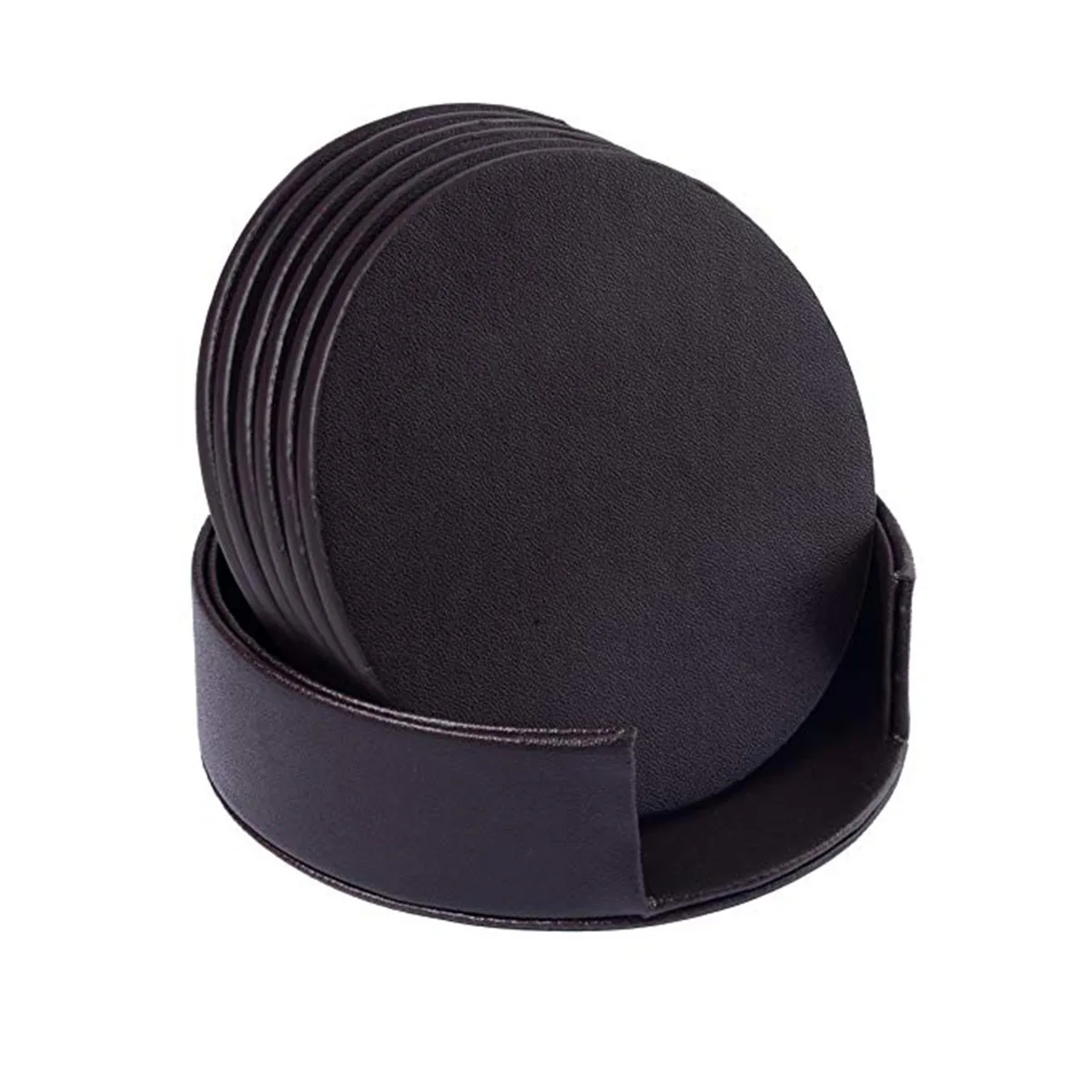 

7 pcs PU Coaster Set Stylish Nonslip Cup Mat Round Square Heat Insulation Cold Drink Protection Kitchen Placemat