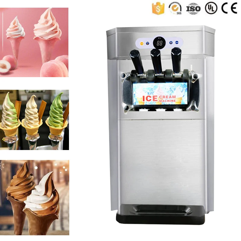 Ice Cream Machine Table Top Hard Ice Cream Yogurt Maker 1400W Automatic Benchtop Gelato Home Appliance Commercial