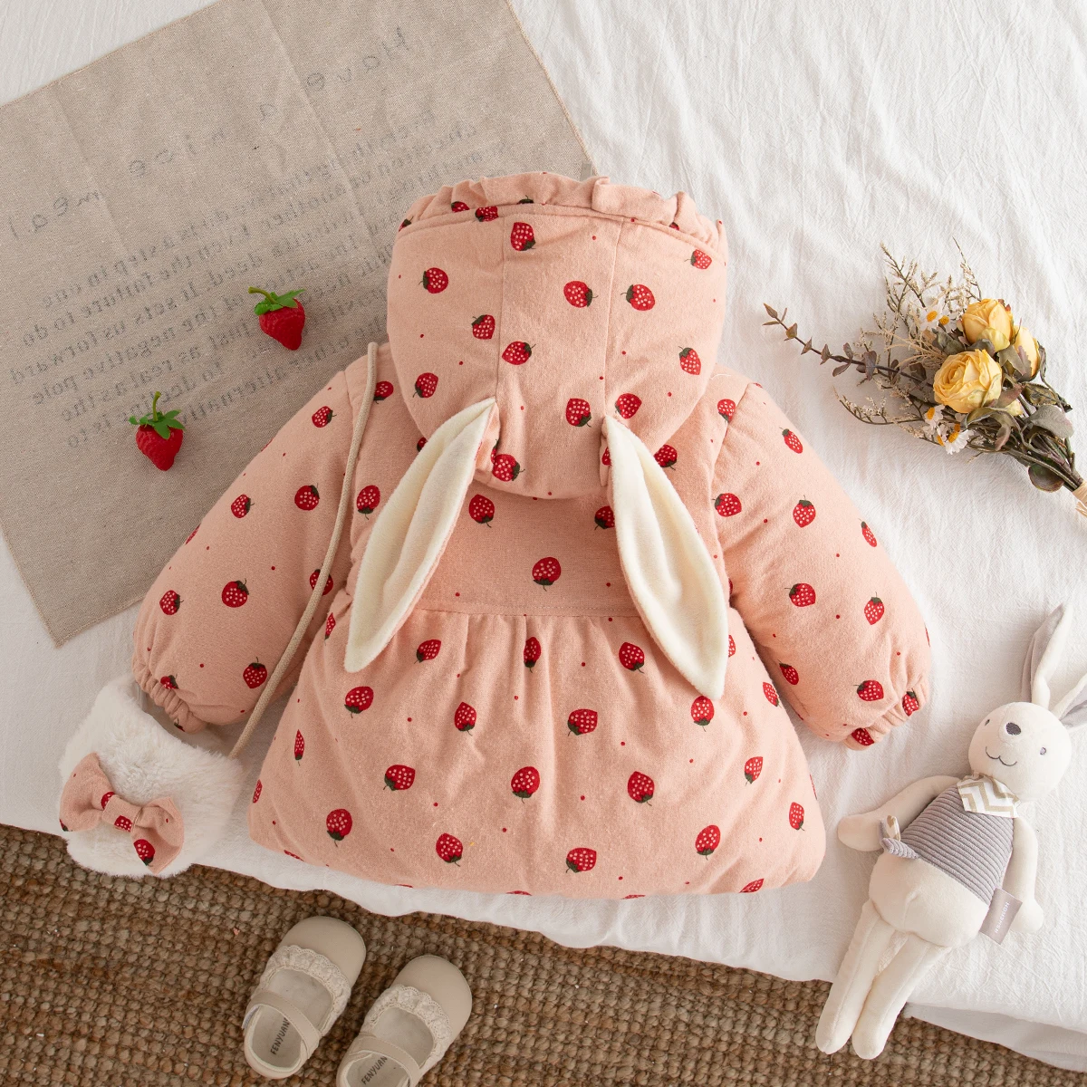 Baby Mädchen Mantel Winter Kleidung Niedliche Kapuzen Baby Jacken Entzückende Langohr Mädchen Oberbekleidung Baby Mädchen Kleidung