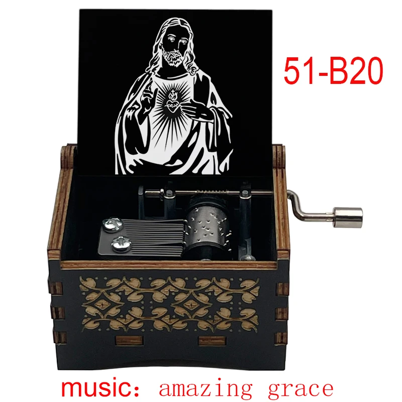 صندوق تشغيل الموسيقى المذهل، آلية Wind Up، هدايا/مجموعات فريدة من نوعها، مصنوعات صندوق موسيقي منحوتة عتيقة (نقمة مذهلة)