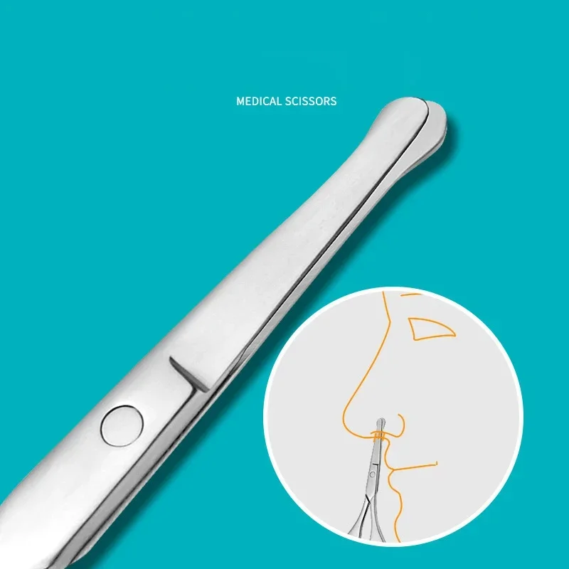 Taglierina per sopracciglia Trimmer rotondo Naso dritto Forbici per capelli Punta per unghie Barba Manicure Trucco Strumenti in acciaio inossidabile