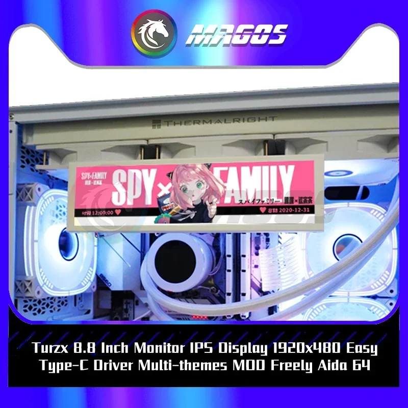 

Поворотный 8,8-дюймовый IPS-монитор Мониторинг оборудования для ПК Второй дисплей Программное обеспечение USB Type-C Драйвер Свободно AIDA 64