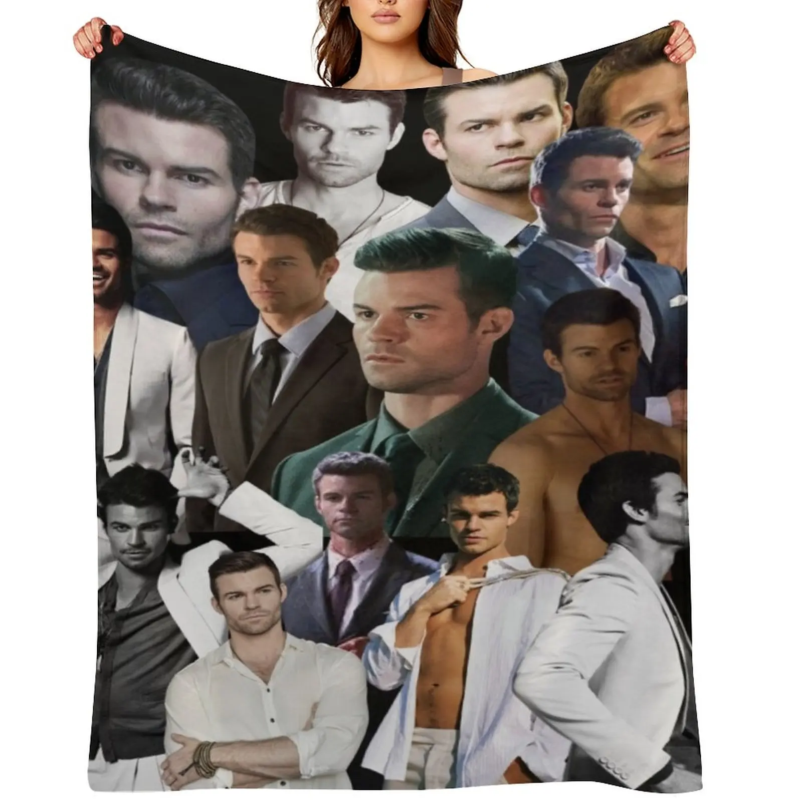 

Daniel Gillies - Elijah Mikaelson photo collage Throw Blanket Nap Loose Blankets Sofas Of Decoration Camping Blankets
