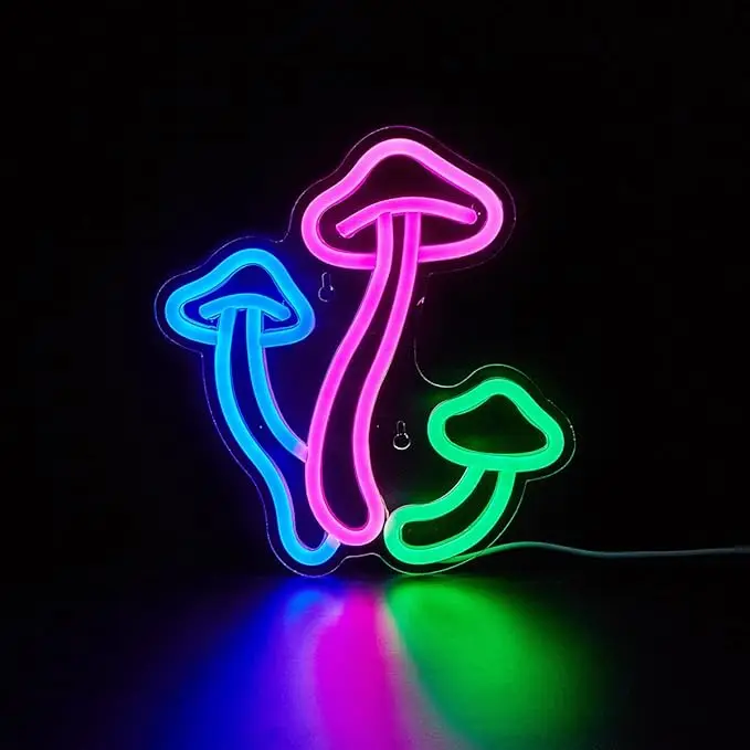 

Mushroom Neon Sign Dimmable LED Light Cute Night Light For Game Room Bedroom Art Wall Decor Birthday Gift For Children Kid