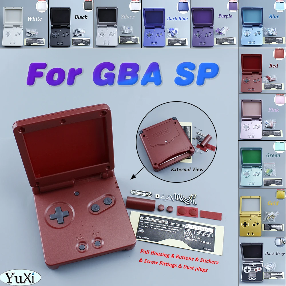 

Full Housing Shell Replacement For GBA SP Game Console Case Cover With Buttons For Nintend Gameboy Advance SP