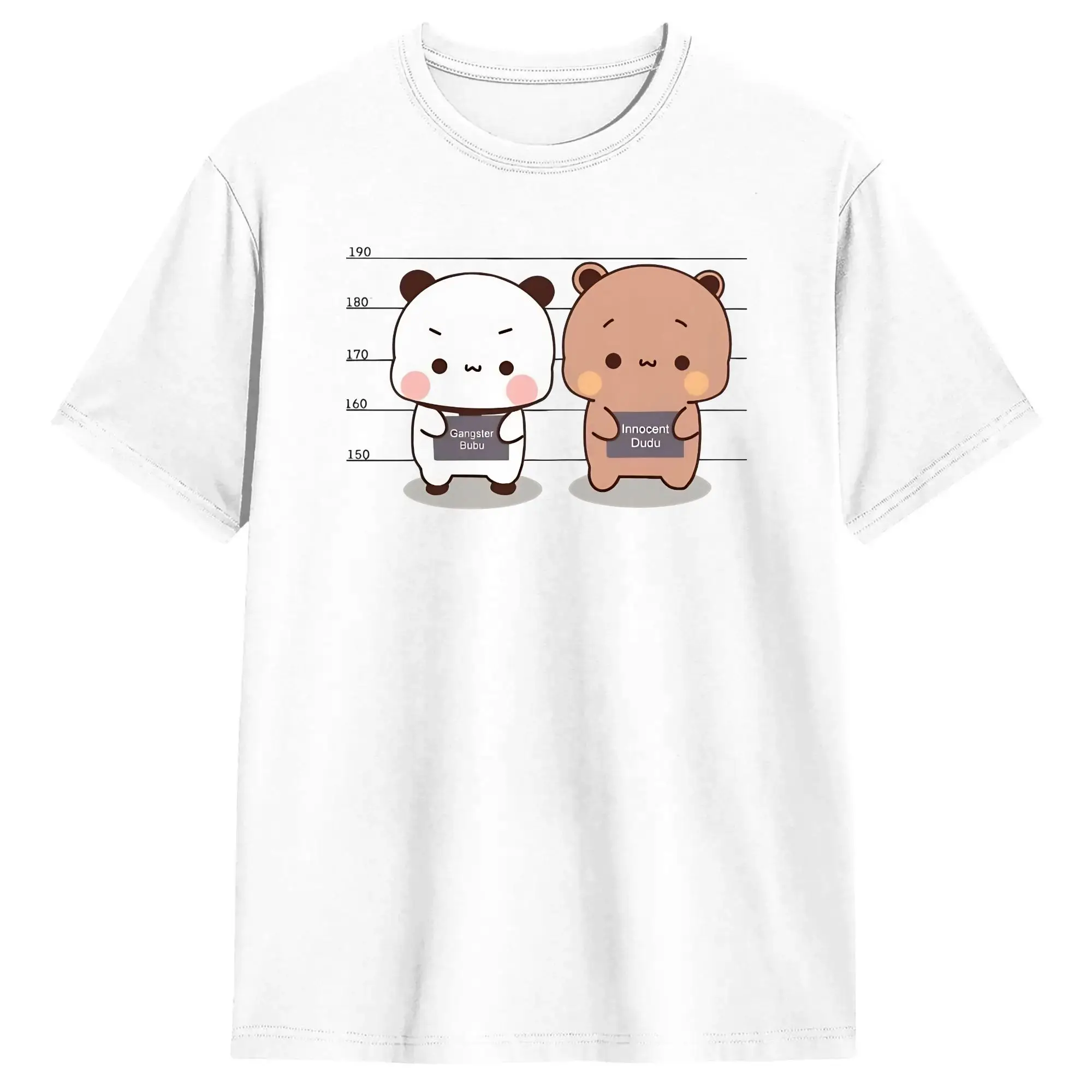 Innocent Dudu Gangster Bubu Dudu Panda And Brownie Bear Cotton T Shirt For Male Summer T-Shirts Crew Neck Tee Shirt Clothes