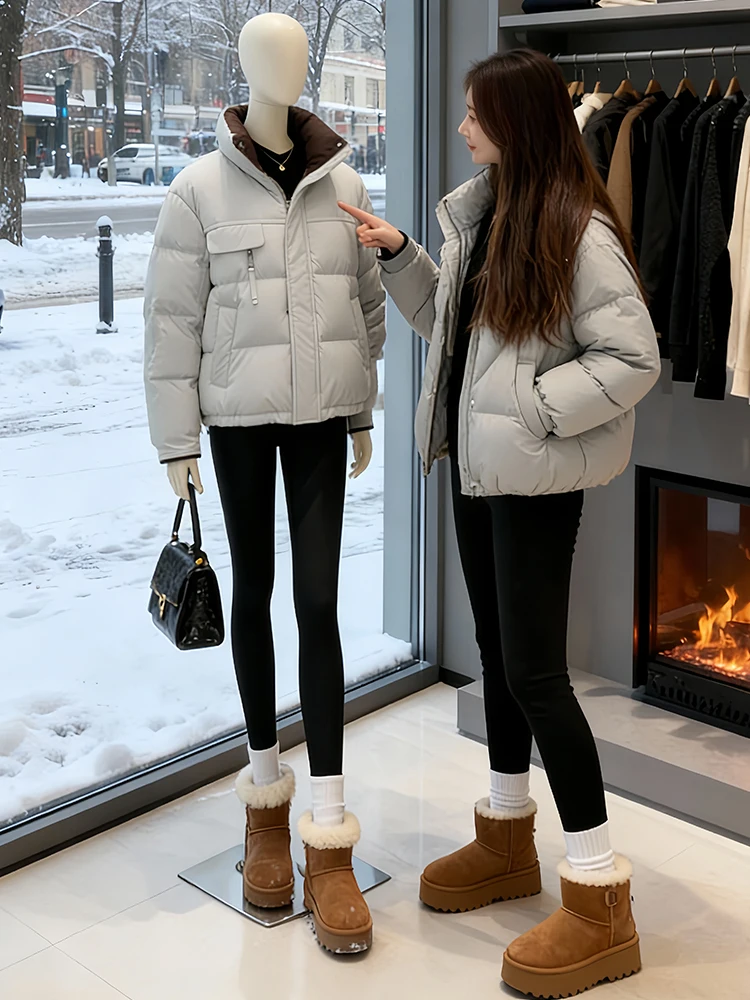 

Теплая утепленная женская зимняя куртка с воротником-стойкой, модное пальто из хлопка, удобная верхняя одежда