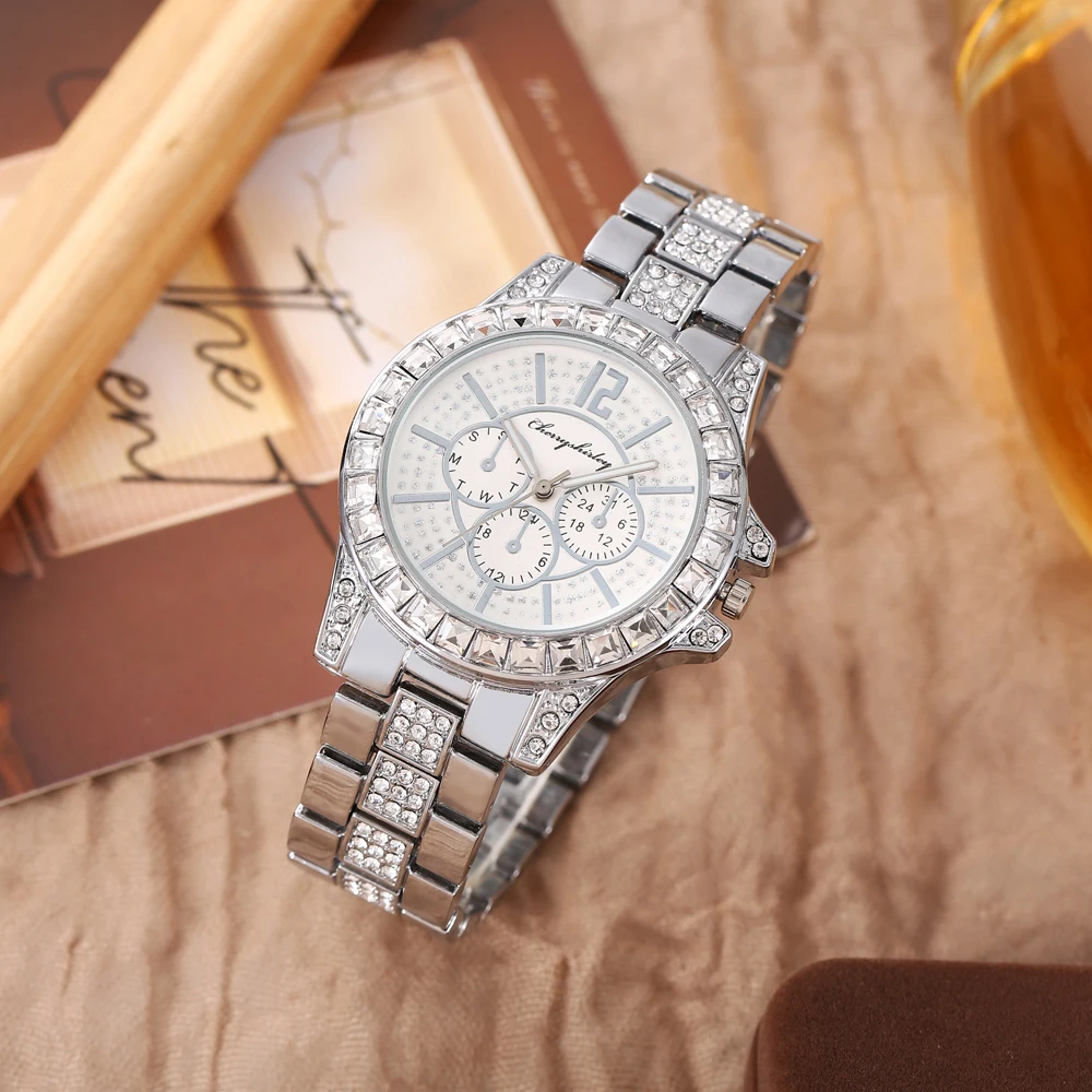 

Хит продаж, прямая трансляция, модные мужские часы с тремя глазами и бриллиантами, инкрустированные бриллиантами, мужские кварцевые часы