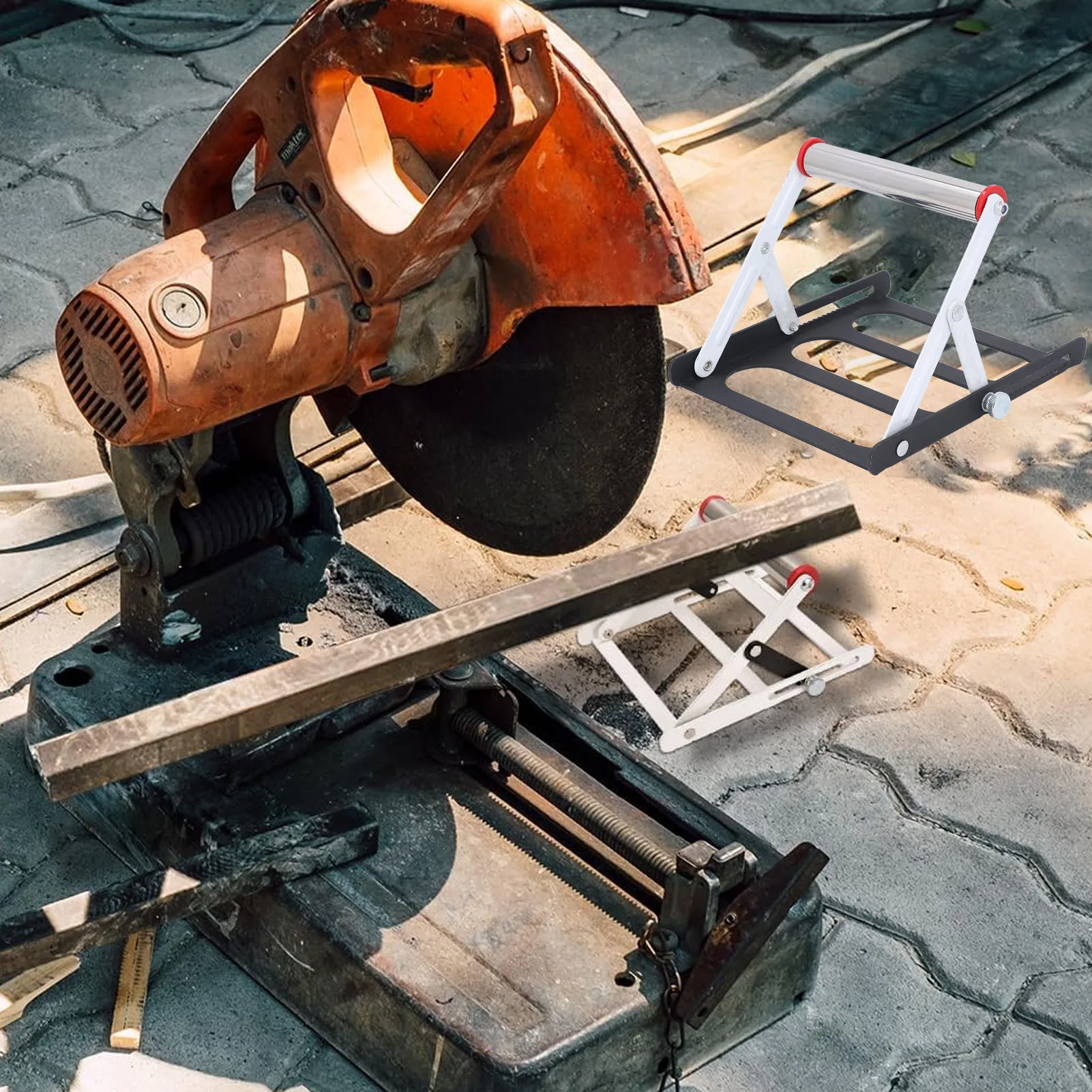Multifunctional Cutting Machine Material Support Frame Foldable Lifting Balance Bracket Triangle Stand Auxiliary Tool