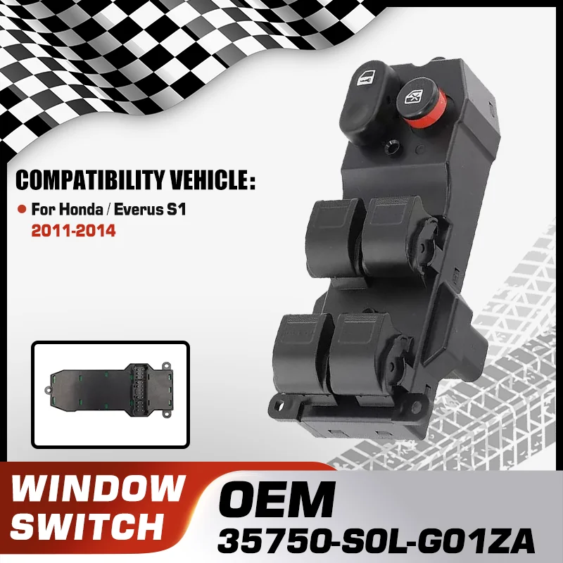 

35750-S0L-G01ZA For Honda Everus S1 2011 2012 2013 2014 Electric Power Window Lifter Master Control Switch Button 06358-SAA-405