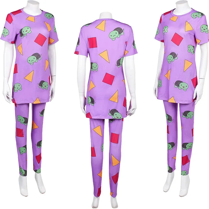 

HUNTRX Zoey косплей мультфильм черепаха милая фиолетовая пижама костюм охотник за демонами KPop ролевая игра пижама костюм на Хэллоуин